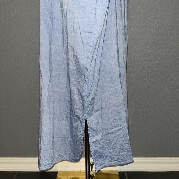 AMERICAN HOLIC Japanese Lagenlook Cottagecore Coastal Chambray Shirt Dress EUC M - Picture 6 of 13